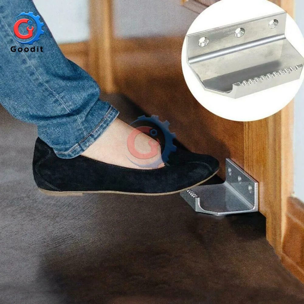 

Stainless Steel Touchless Hands Free Foot Door Pull Opener Bracket for Office Business Bathroom Foot-operated Door Opener