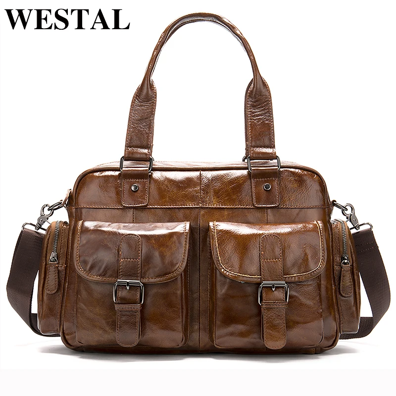 Сумка мессенджер WESTAL 8589 Мужская кожаная для ноутбука/почтальона| |