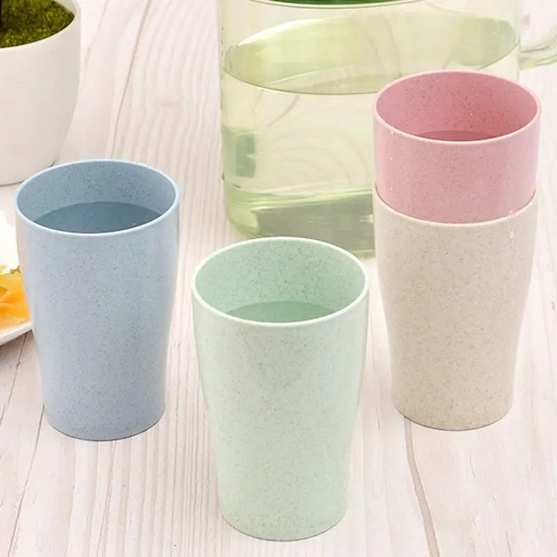 Eco Friendly Healthy Wheat Straw Biodegradable Mug Cup for Water Coffee Milk Juice Tea (4pcs ) | Дом и сад