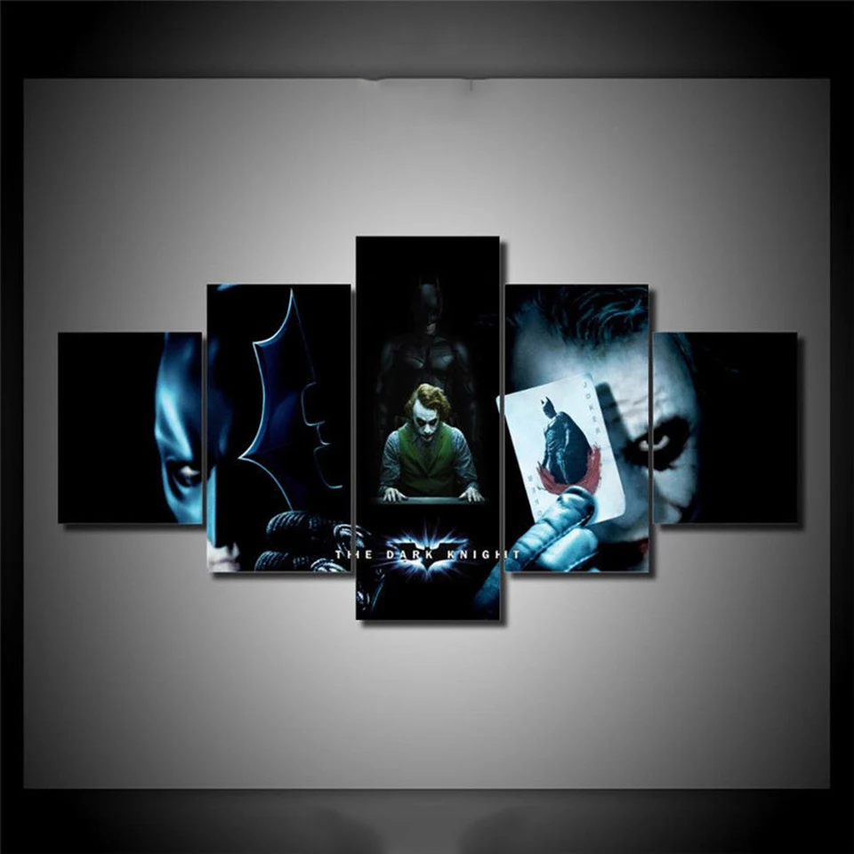 

HD Wall Art Painting Poster Printed Modern Canvas 5 Panel Movie Clown Living Room Modular Framework Home Decoration Pictures