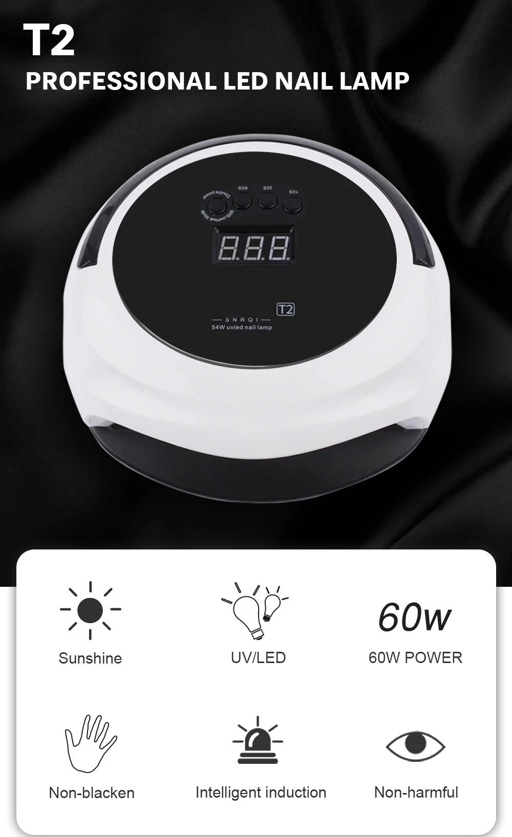 NOQ T2 УФ лампа для ногтей Max72W 36 шариков портативный светодиодный светильник для маникюра профессиональное оборудование Гель-лак Сушилка для ногтей