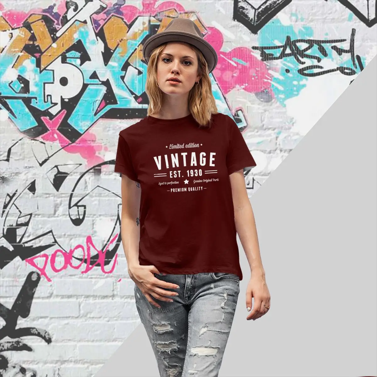 Ограниченное издание Vintage Est. 1930 футболки женские подарок идея 90th на день рождения