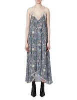 irregular lace stitching midi dress women v neck sleeveless floral printed exquisitely sling dresses 2021 summer