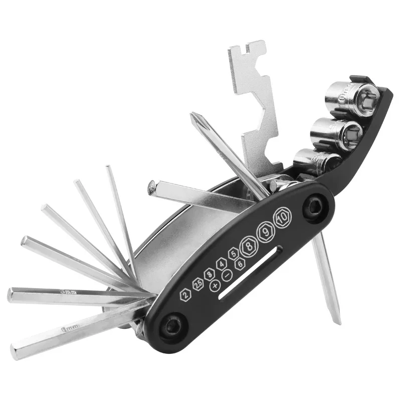 

15 in 1 Multi Usage Bike Bicycle Repair Bike Tools Kit Hex Wrench Nut Tire repair Hex Allen Key Screwdriver Socket Extension Rod