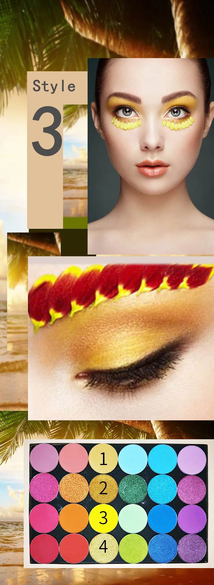 Палетка теней для век с блестящими матовыми и пигментами 24 цвета| |