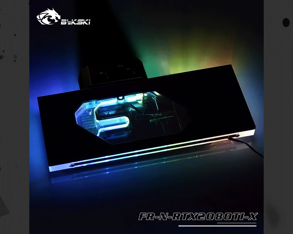 Bykski FR-N-RTX2080TI-X, водоблок, бронированный стиль с цифровой термометром, для Nvida Founder Edition RTX2080/2080Ti