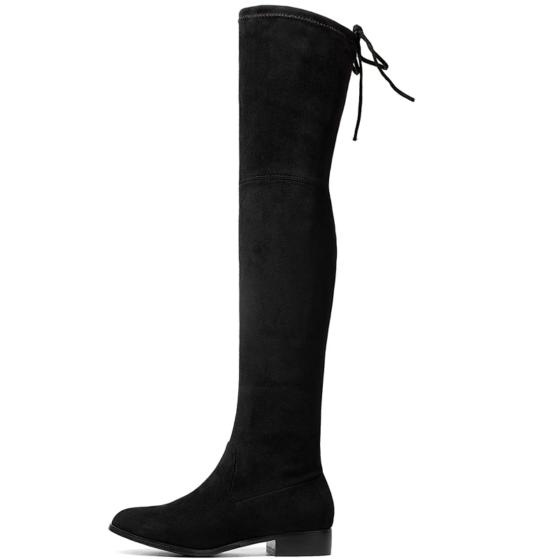 По сравнению с сапоги до колена Новые круглый носок женские ботинки на