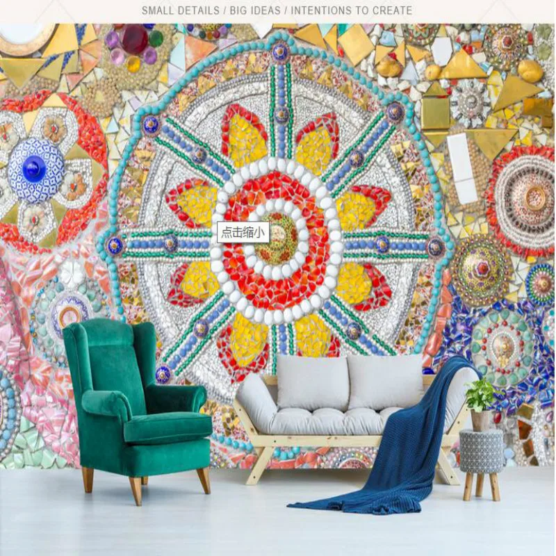 Улучшение дома богемный нефритовый мозаичный фон настенная бумага 3d обои для