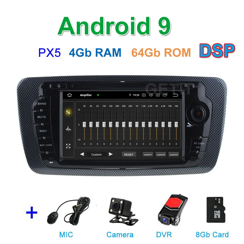 DSP PX5 CAM DVR SD DSP 64G PX6 Android 9 Автомобильный DVD стерео радиоплеер gps для сиденья Ibiza с WiFi BT видео - Цвет: DSP PX5 CAM DVR SD