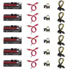 6 шт., Райзер VER009 USB 3,0 PCI-E, Райзер VER 009S Express 1X 4x 8x 16x, Райзер-адаптер, карта SATA, 15 контактов на 6 контактов, кабель питания
