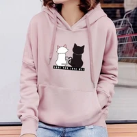 2021 female casual streetwear korean loose pullover women autumn long sleeve hoodies harajuku hoodie cute cat print sweatshirt