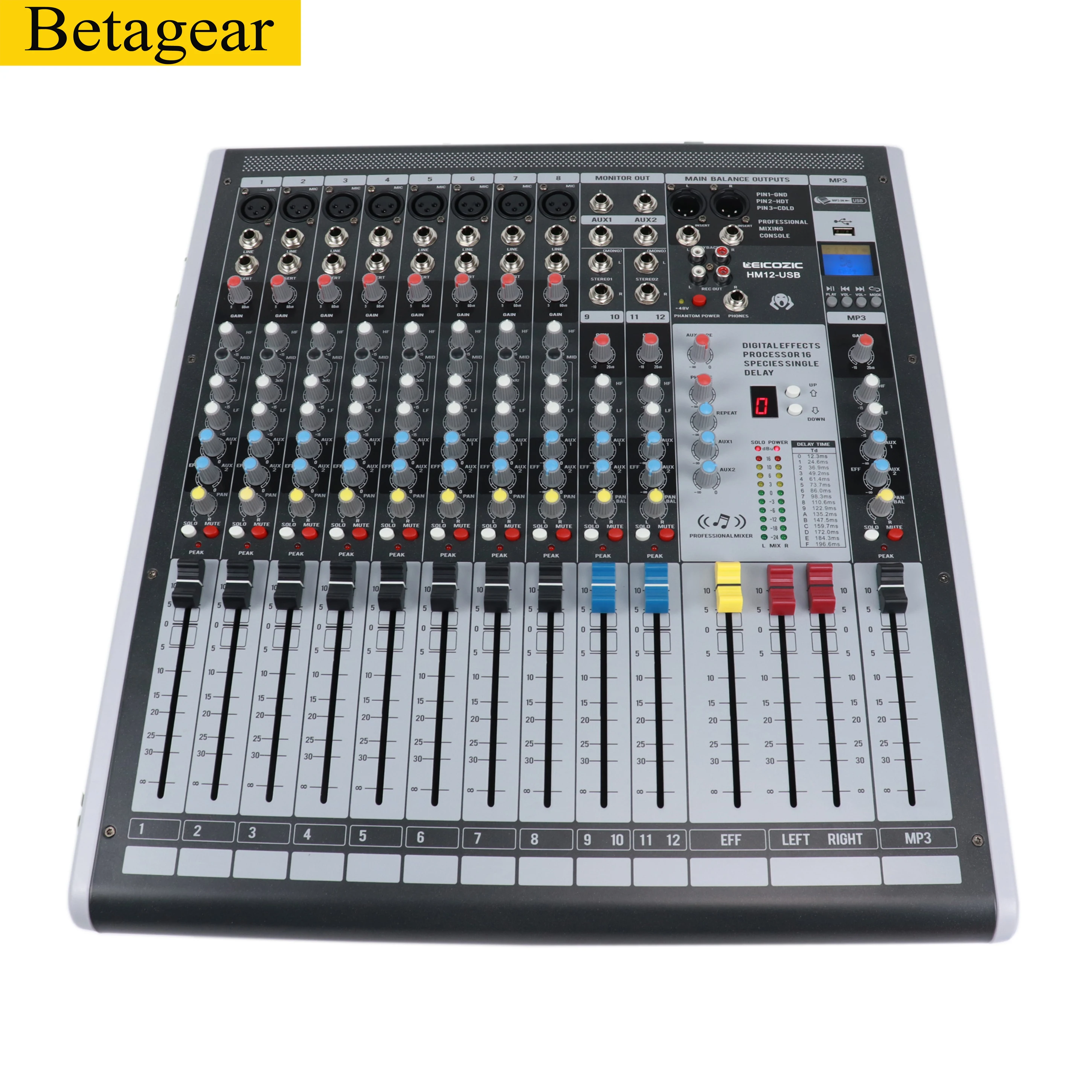 Betagea rmix цифровой 12-канальный HM12USB Профессиональный консольный микшер dj оборудование аудио цифровой микшер аудио Колонка линейного массива pro