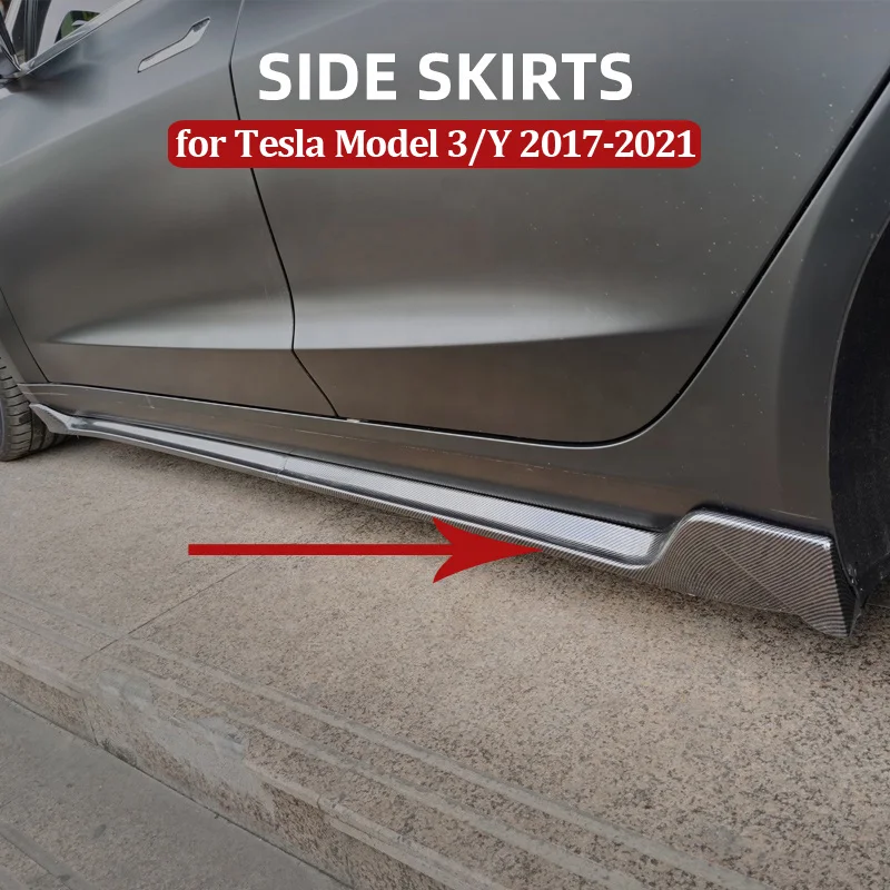 

Боковая юбка для Tesla Model 3 Y 2017-2021, модификация внешних аксессуаров, комплект кузова автомобиля, модель 3, Боковой бампер, удлинительная юбка