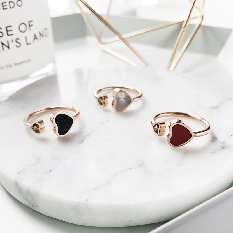 Женское Открытое кольцо из титановой стали цвета розового золота | Украшения и