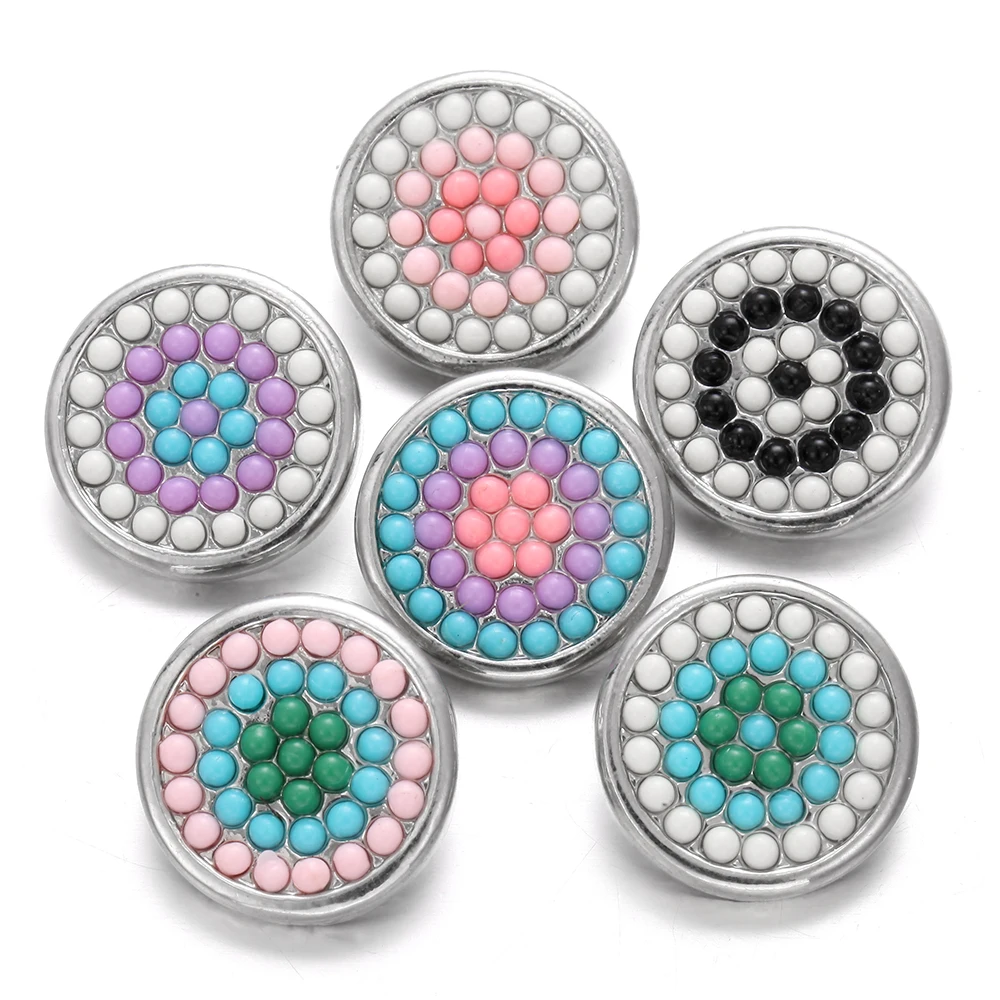 6 шт./лот новые кнопки застежки для ювелирных изделий 18 мм круглые металлические