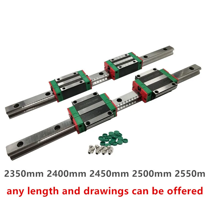 2 шт HGR20 HGW линейные рельсы 2350 мм 2400 мм 2450 мм 2500 мм 2550 мм+ 4 шт HGW20CC HGH20CA CNC линейные направляющие комплект блоков