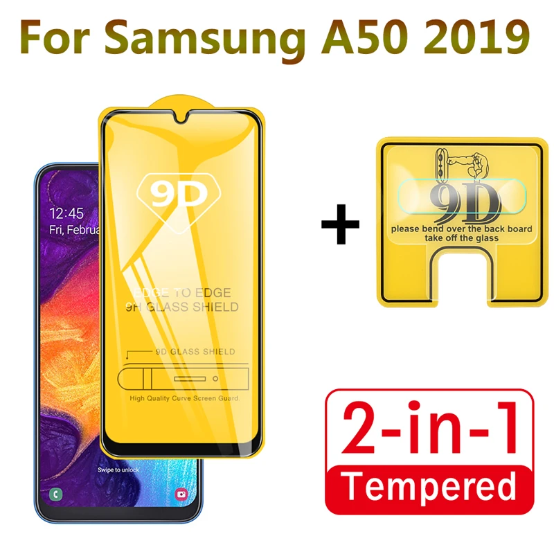 Объектив задней камеры 9D 2-в-1 и закаленное стекло для Samsung Galaxy A50 защитная пленка SM