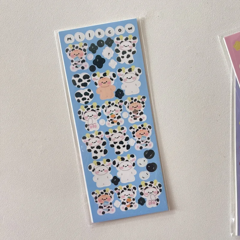 Мультяшный медведь Blingbling блестящие милые наклейки Корея Ins Лазерная забавная