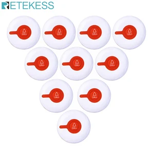 Пейджер Retekess TD009, беспроводной, с кнопкой вызова, водонепроницаемый, для пожилых пациентов T114 и TD108, TD106, 10 шт.