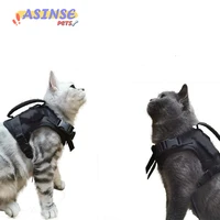 600d molle military tactical cat dog harness vest collar nylon breathable adjustable chest strap training walking safety puppy