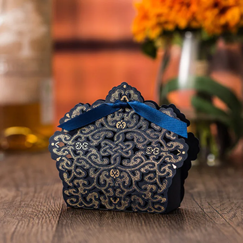 Резная коробка для торта и конфет из золотой фольги 5 шт. Свадебная детского душа