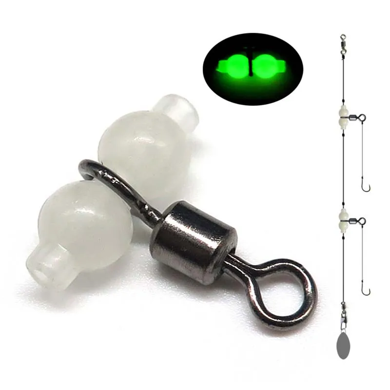 

Mini Fishing 100 Pieces Luminous 3 Way Fishing Swivels Sea Fishing Accessories Rolling Swivels Connector Fishing Hook