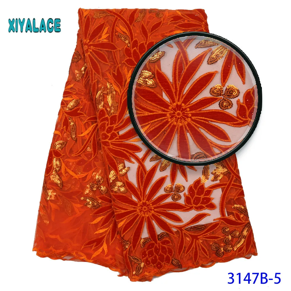 

Velvet Lace Fabric Wedding African Lace Fabric With Sequins High Qaulity African French Velvet Lace For 5yards 3147b