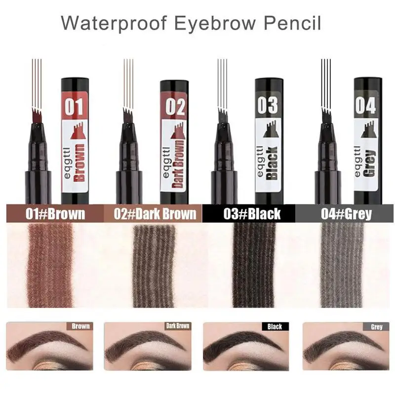 

Four Heads Fork Liquid Eyebrow Pencil Long Lasting Waterproof No Fading Natural Fine Liquid Eyebrow Pencil