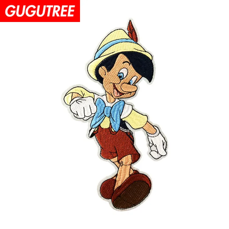 GUGUTREE вышивка блёстки большие мальчики Патчи мультфильм патчи значки аппликации патчи для одежды ALR-6