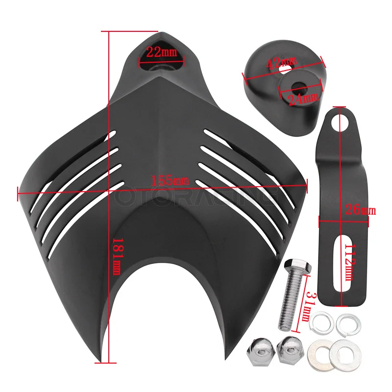 Мотоциклетные запчасти V Shield Stock Cowbell Horn Cover для Harley Dyna Glide Street FXDB Fat Bob Twin Cam 88 96 Electra EVO