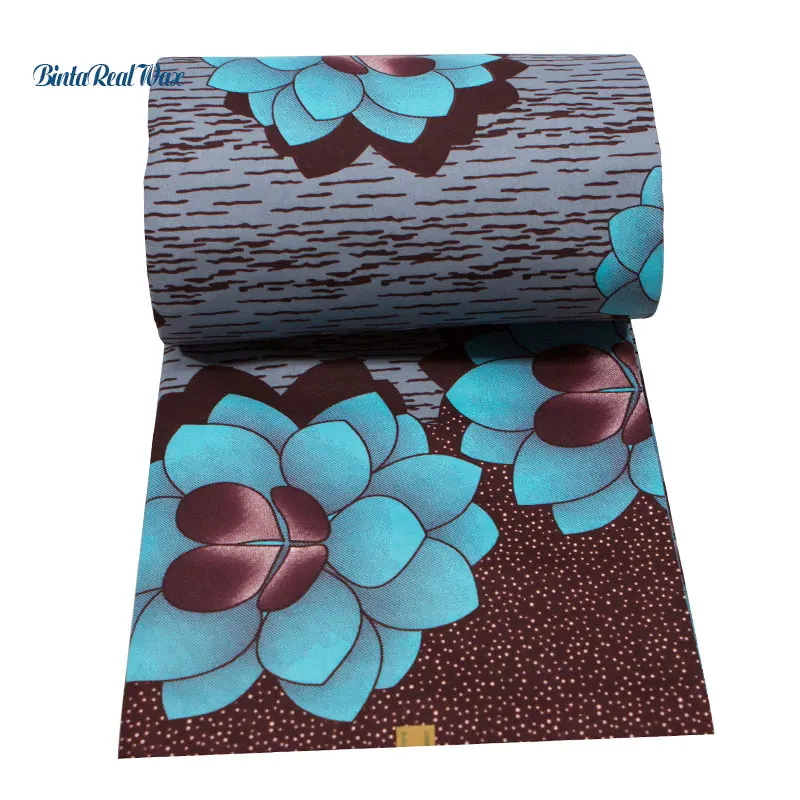 Платьевая ткань с принтом "Fancy Flower", 2019 год, для шитья DIY, Анкара, 6 ярдов, полиэстер, настоящий воск, ткани Африки FP6210.