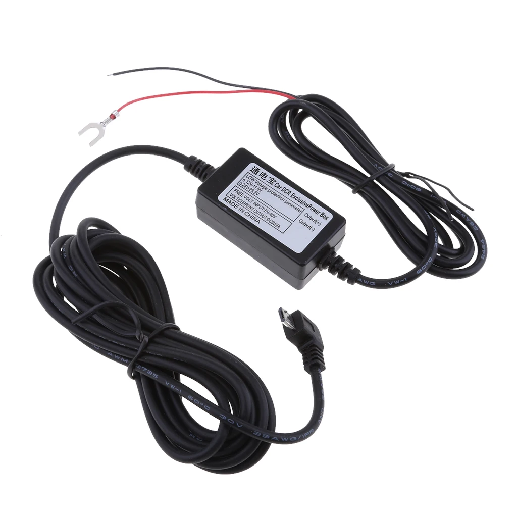 Автомобильное зарядное устройство 90 ° левый Micro USB для видеорегистратора
