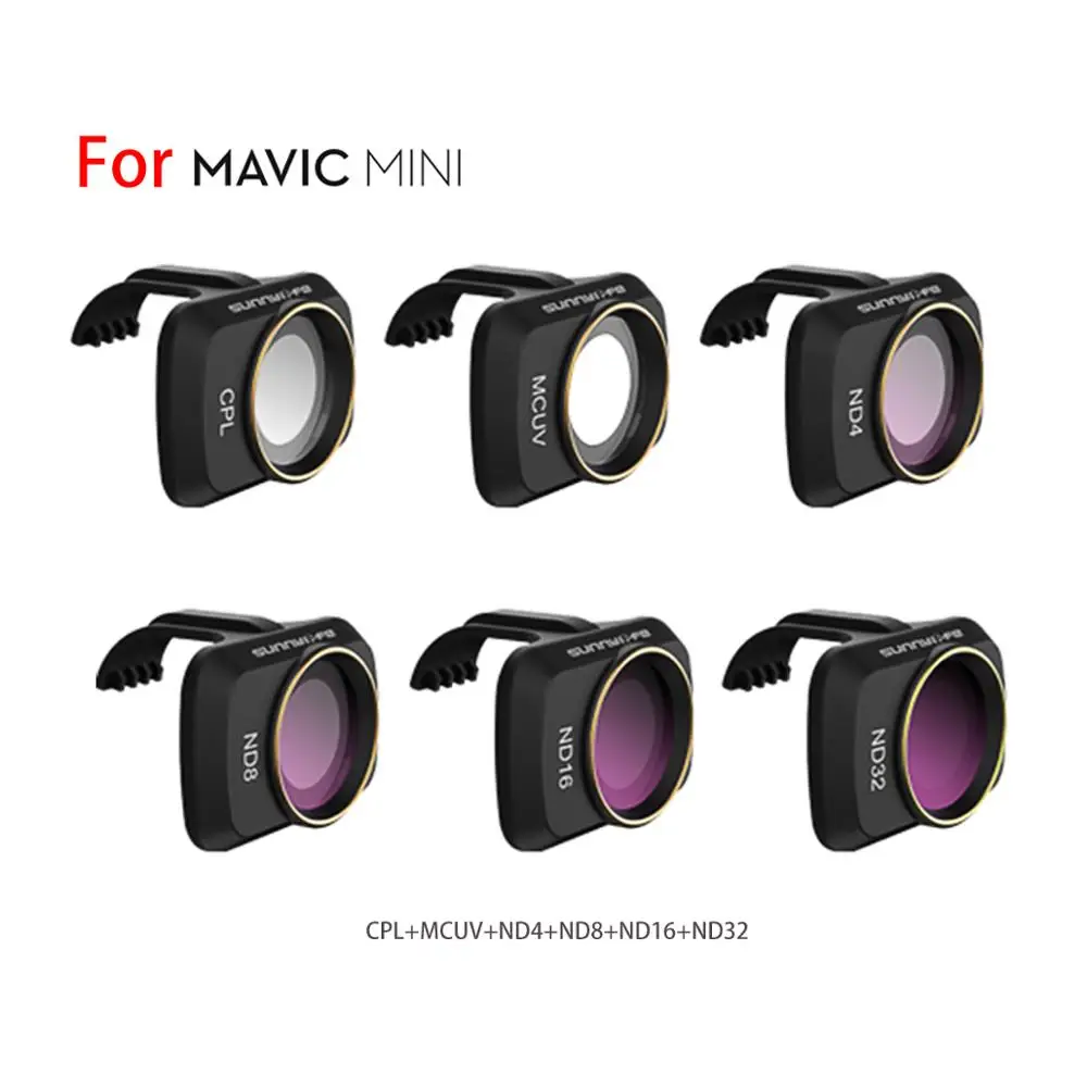 Набор фильтров для объектива камеры MCUV ND4 ND8 ND16 ND32 CPL ND/PL набор DJI Mavic Mini / 2