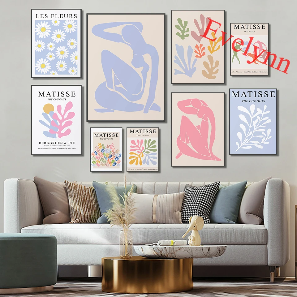 Выставочный плакат Анри матиссе абстрактный минималистичный пастельный датский