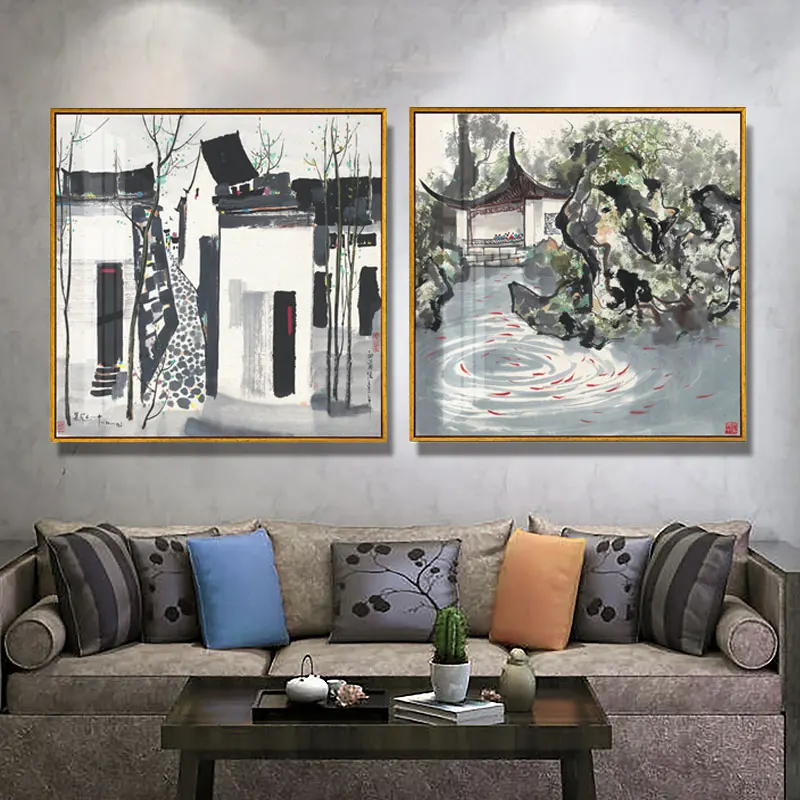 Wu Guanzhong Landscape Painting Chinese Style Canvas Printings HD Print Home Decor Living Room Wall Art Paintings Unframed
