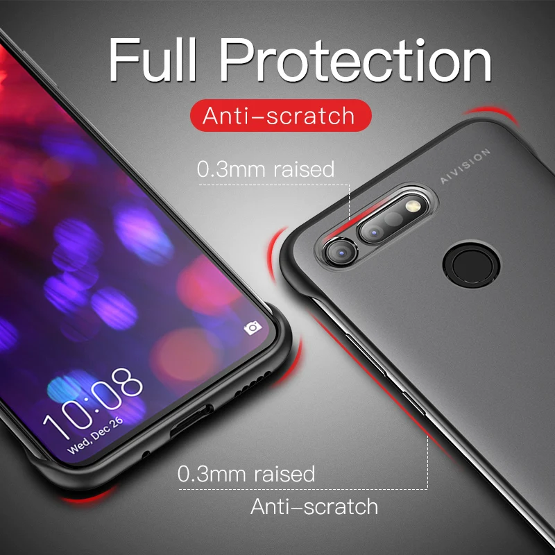 Msvii Phone Case For Huawei Honor View 20 Matte Back Cover V20 Transparent Screen Protector | Мобильные телефоны и