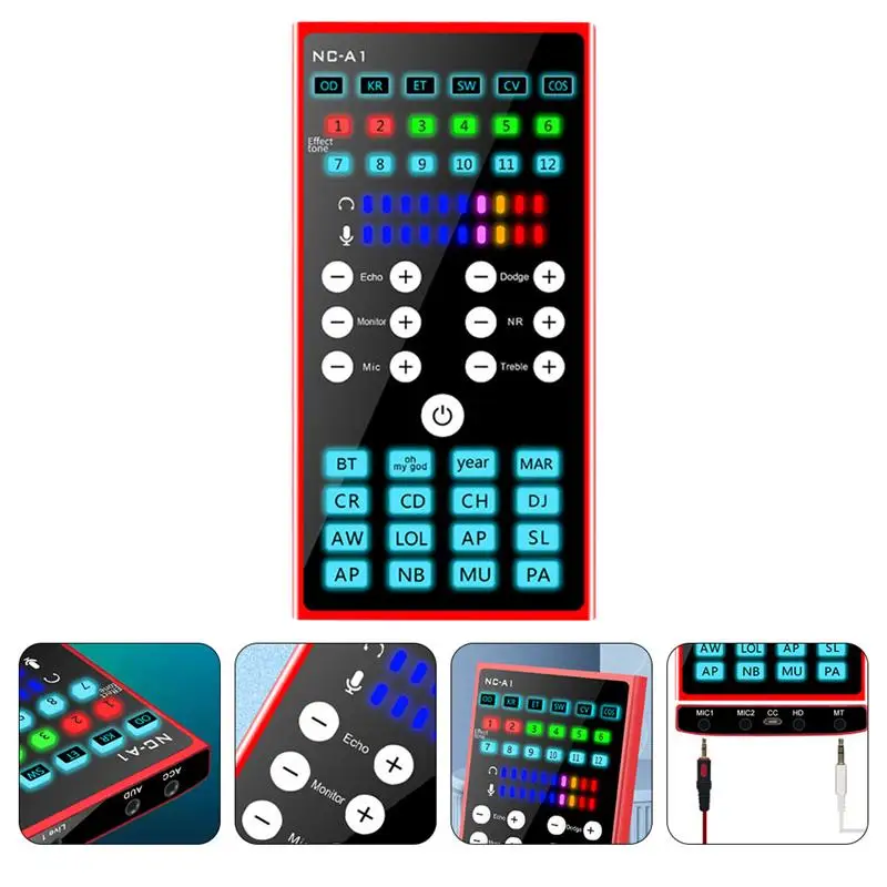 

1pc Portable Multifunction Useful Voice Changer Computer Sound Cards Sound Changer