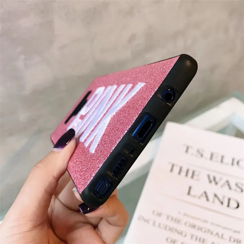 Розовый Блестящий чехол с вышивкой для Samsung Galaxy S10 S9 S8 PLUS Note9 8 мягкий из ТПУ