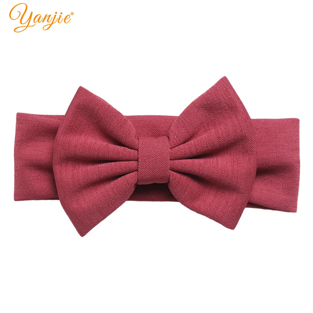 Headband B-5 Новинка года; ребристая ткань; бант; тюрбан; сезон весна; 5 дюймов; большой бант для волос; повязка на голову для девочек; головной убор для детей; аксессуары для волос; Лидер продаж - Цвет: Headband B-5
