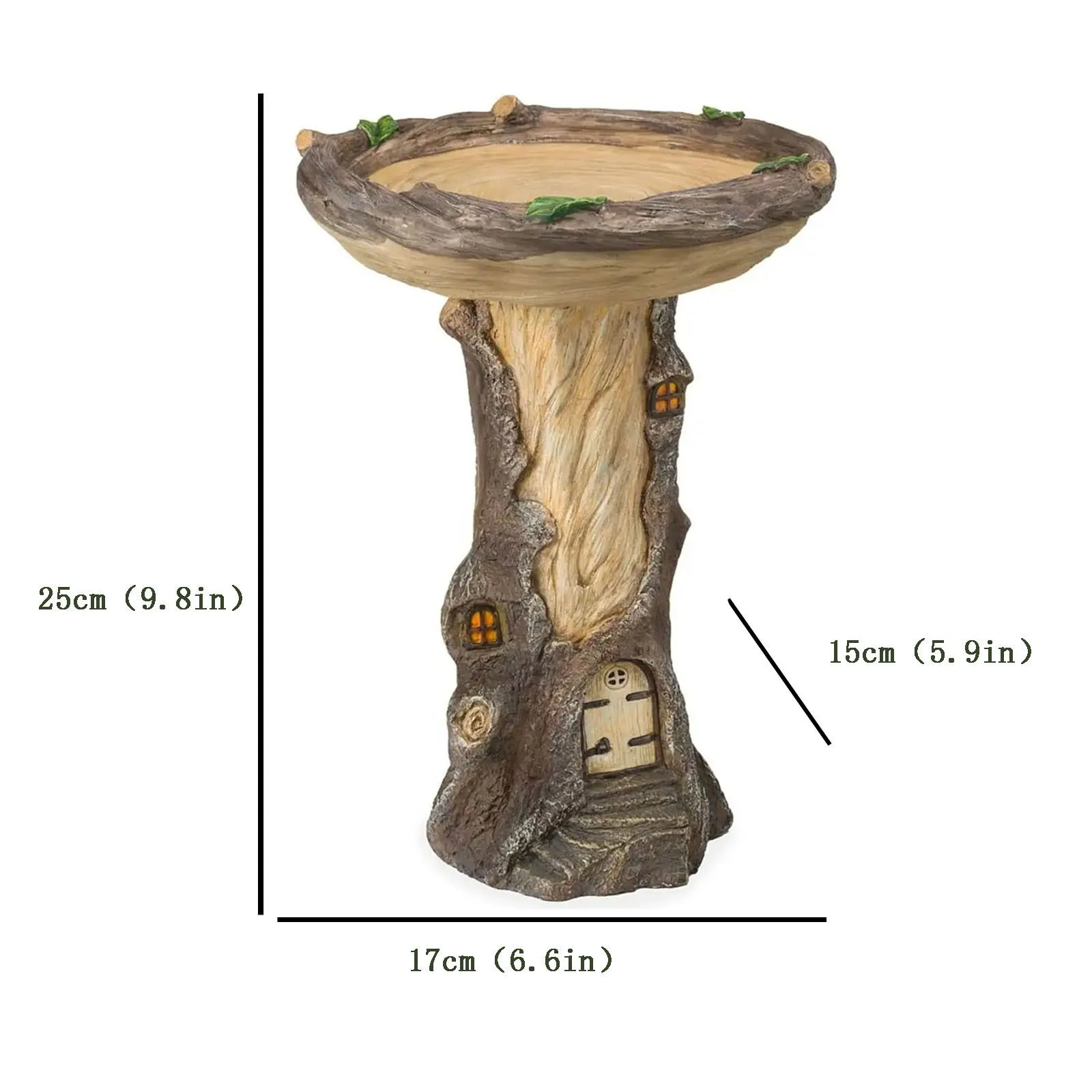 

Resin Tree Birdbath Polyresin Antique Garden Bird Bath For Home Garden Yard Miniatures Resin Animal Lovely Sculptures Ornament