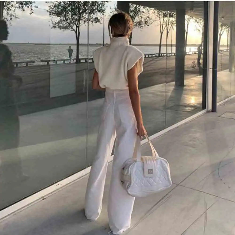 

Short Sleeve Sweaters Woman Turtleneck Pullover Autumn Winter Warm Loose Women's Sweater Fashion Casual New Streetwear