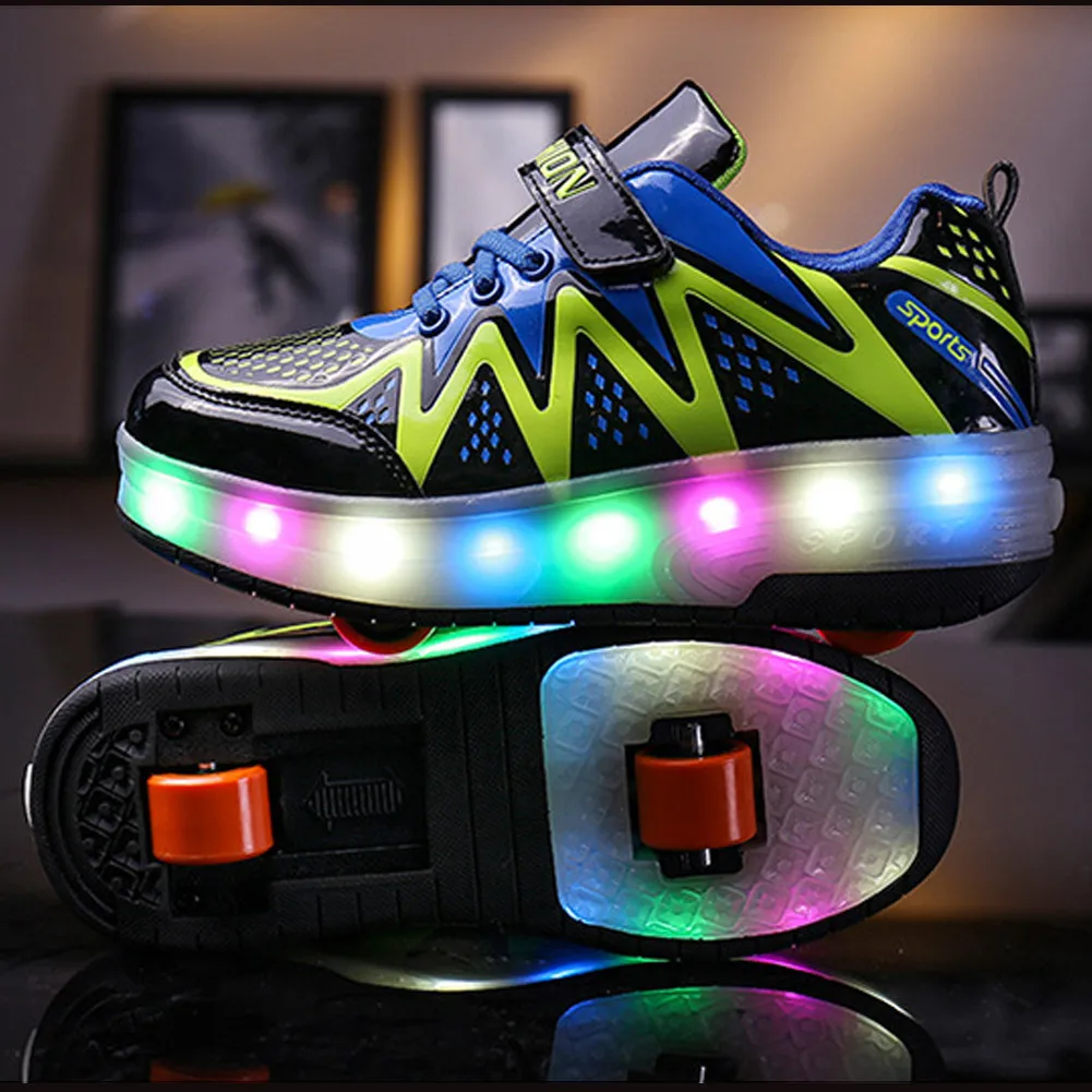 Kids Shoes Boy Running Sneakers Light Up Shoes Wheel Shoes Toddler Kids Anti-slip Shoes Fashion Design
