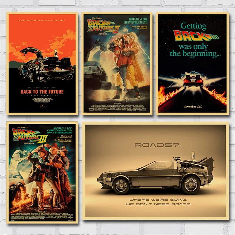 Плакат к фильму Назад в будущее винтажный принт холст художественная живопись
