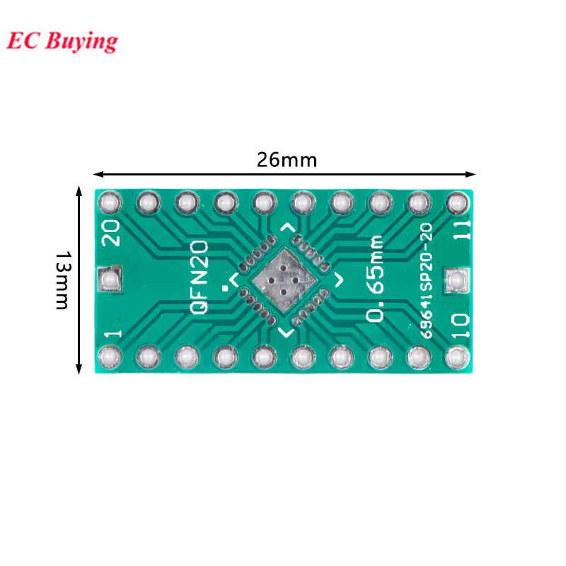 Переходник QFN20 для печатной платы 10 шт. с SMD на DIP20 DIP Pin IC тестовая пластина 0 5 мм 65 2