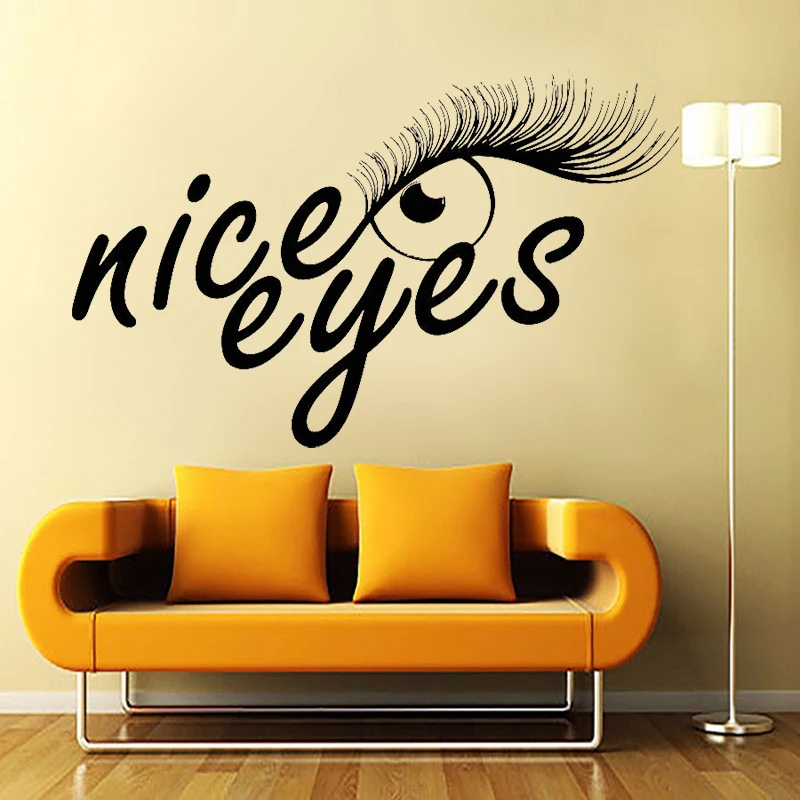 

Eyelashes Wall Decal Vinyl Nice eyes Woman Face Lashes Eyebrows Brows Wall Sticker for Beauty Salon Window Decoration Mural Z896