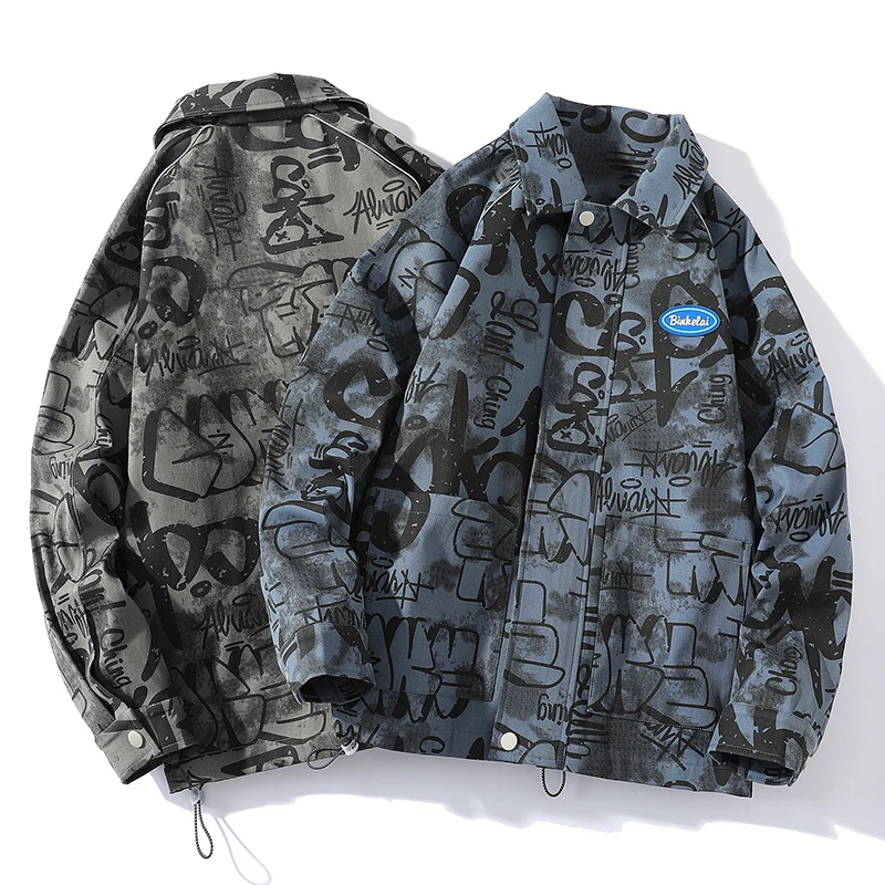 

WOODVOICE Men Shirt Spring Autumn 2022 Long Sleeve Coat Hip Hop Fashion Street Trend Printing Wild Shirts Clothes Male Clothes