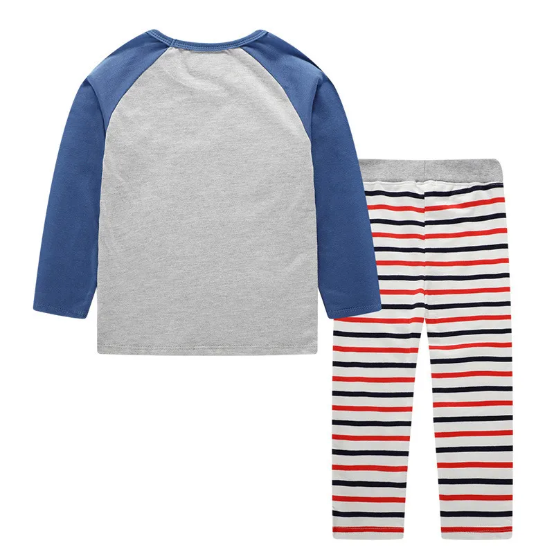 Комплекты одежды с аппликацией для прыжков Осенние костюмы маленьких мальчиков