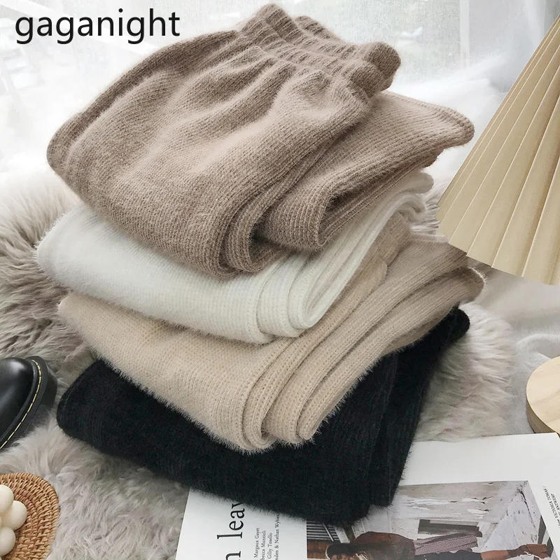 

Gaganight Cozy Women Wide Leg Pant Solid High Waist Elastic Casual Loose Trousers Autumn Winter Fashion Office Lady Pantalon New