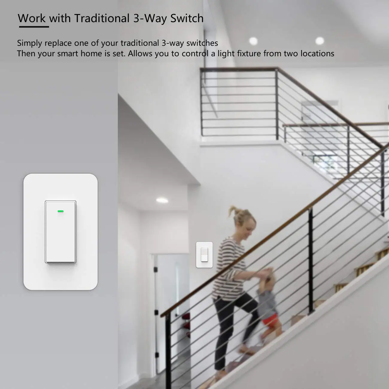 Wi-Fi, умный светильник с двойным управлением, настенный прерыватель Swtich App, голосовой беспроводной Таймер, 2 способа дистанционного управления, с Alexa Google Home