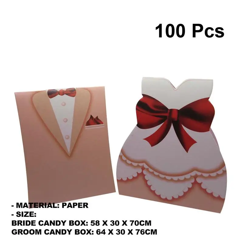 Pink Tuxedo 100 шт Вечерние подарочные пакеты бумажный с бантом коробка для конфет для свадебного украшения Крафт свадебные сувениры и подарочная коробка - Цвет: Pink Tuxedo